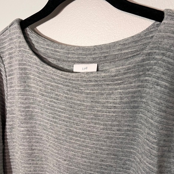 J. Jill NEW Women Textured Rayon Blend Gray Long Sleeve Dress Easy Wear Medium - Picture 2 of 15